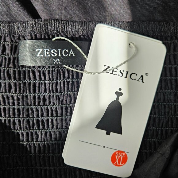 Zesica Womens XL Halter Maxi Dress Black Smocked Back Casual Beach Vacation Sexy - Picture 9 of 10